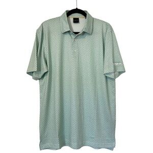 Dunning Golf Horseshoe Print Short Sleeve Golf Polo Mens Medium Green